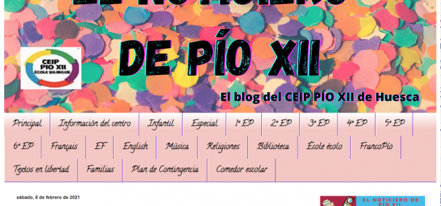 La web del CEIP Pío XII de Huesca