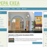 La web de un centro de adultos que abarca mucho territorio, el CPEPA Exea