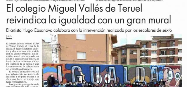 El colegio público Miguel Vallés de Teruel reivindica la igualdad con un gran mural