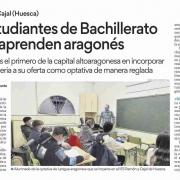 Los estudiantes de Bachillerato y ESO del IES “Ramón y Cajal”, de Huesca, aprenden aragonés