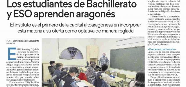 Los estudiantes de Bachillerato y ESO del IES “Ramón y Cajal”, de Huesca, aprenden aragonés
