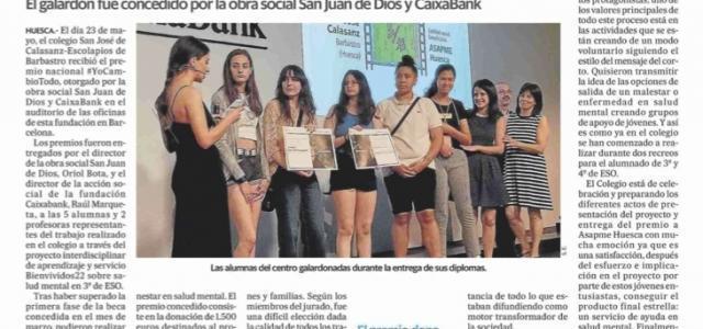 Escolapios de Barbastro gana el premio nacional #YOCambioTodo