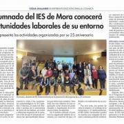 El alumnado del IES de Mora, que celebra su XXV aniversario, conoce las oportunidades laborales de su entorno
