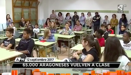 65.000 aragoneses de ESO, Bachillerato y FP han vuelto hoy a clase en Aragón