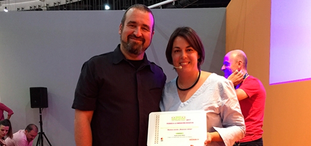 La aragonesa Noelia Cebrián recibe uno de los premios en SIMO EDUCACION 2017