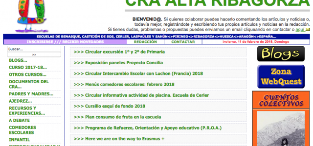 De la montaña a la ciudad. Esta semana os mostramos los sitios web del CRA Alta Ribagorza y del Colegio Inmaculada Concepción de Zaragoza