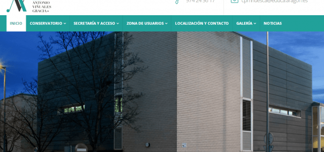 La web del Conservatorio de Huesca