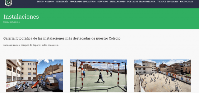 … y también la web del Colegio Sagrada Familia de Tarazona