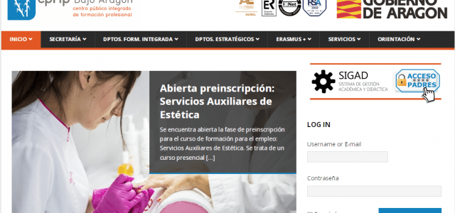 Arrancamos semana con una web… muy profesional, la del CPIFP Bajo Aragón de Alcañiz