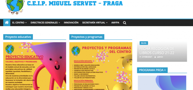 Nos vamos a visitar la web del Colegio Miguel Servet de Fraga