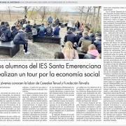 El alumnado del IES “Santa Emerenciana” realiza un tour por la economía social
