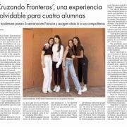 “Cuatro Fronteras”, una experiencia inolvidable para cuatro alumnas del IES “Santa Emerenciana” de Teruel