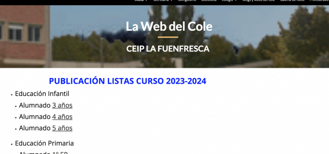 La web del CEIP La Fuenfresca